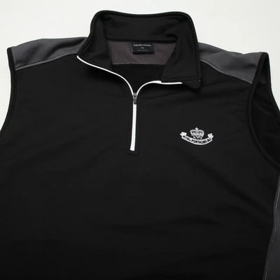 Galvin Green Vest 2XL Royal Porthcawl Golf Club Insula Tech Black Gray 1/4 Zip - Image 1 of 4