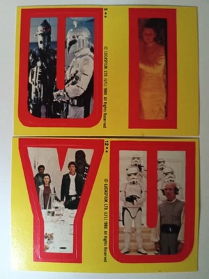 STAR WARS THE EMPIRE STRIKES BACK STICKERS #5 + 12 - Leia  1980 - Image 1 of 4