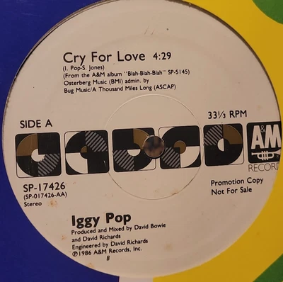 Iggy Pop – Cry For Love EP 12" Single A&M Records SP-17426  VERY NICE!  VG++ - Image 1 of 3