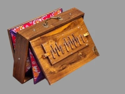 15″ Shruti Box  Teak Wood, Tuned to 432 Hz Swar Peti with Carry Bag  Handcrafted - Image 1 of 4