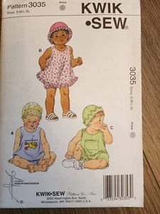 Kwik Sew Baby 3035 Size S-XL Sundress,Bloomer, Romper, Hat - Picture 1 of 2