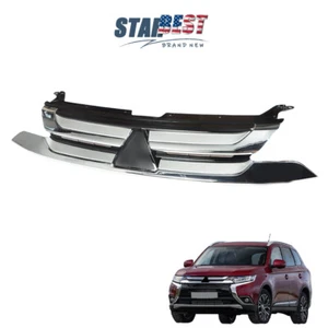 Parachoques delantero apto para Mitsubishi Outlander 2016-2018 17 parrilla superior cromo negro - Imagen 1 de 13