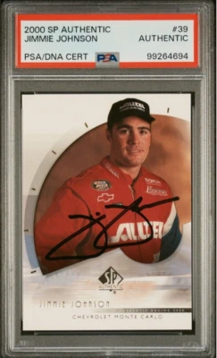 2000 SP Authentic 39 Jimmie Johnson Signed Rookie Card Autograph RC Auto PSA/DNA - Image 1 of 2