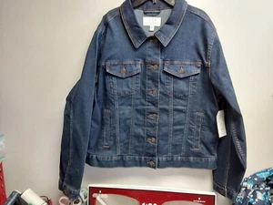 Nwt Time And Tru Womens Plus Dark Denim Jacket XL XXL - Picture 1 of 1
