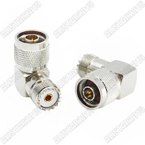 1x N Male Plug to UHF SO-239 Female Jack Right Angle RA Adapter CB HAM Radio FM - Picture 1 of 6
