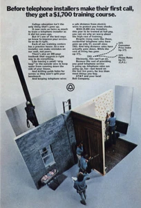 1972 Glockentelefon: Installateure Vintage Druck Anzeige - Bild 1 von 1