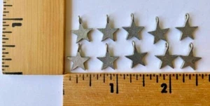10 Star Charms Antiqued Silver Tone - NEW - Picture 1 of 1