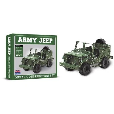 COACH HOUSE PARTNERS Army Jeep Metal Construction Set War Puzzle Building Kit Kids Boys Mens 12+