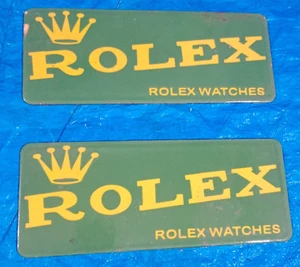 2 Orologi Rolex Insegna Smaltata Porcellana 10 X 4 Pollici 1 Lato - Foto 1 di 2
