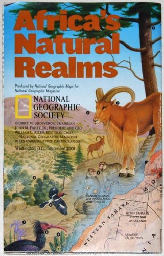 AFRICA'S NATURAL REALM ~ NATIONAL GEOGRAPHIC SOCIETY ~ LARGE FOLD-OUT ...
