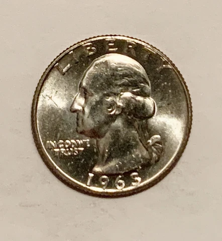 1963 P WASHINGTON QUARTER BU UNCIRCULATED 90% SILVER Cover