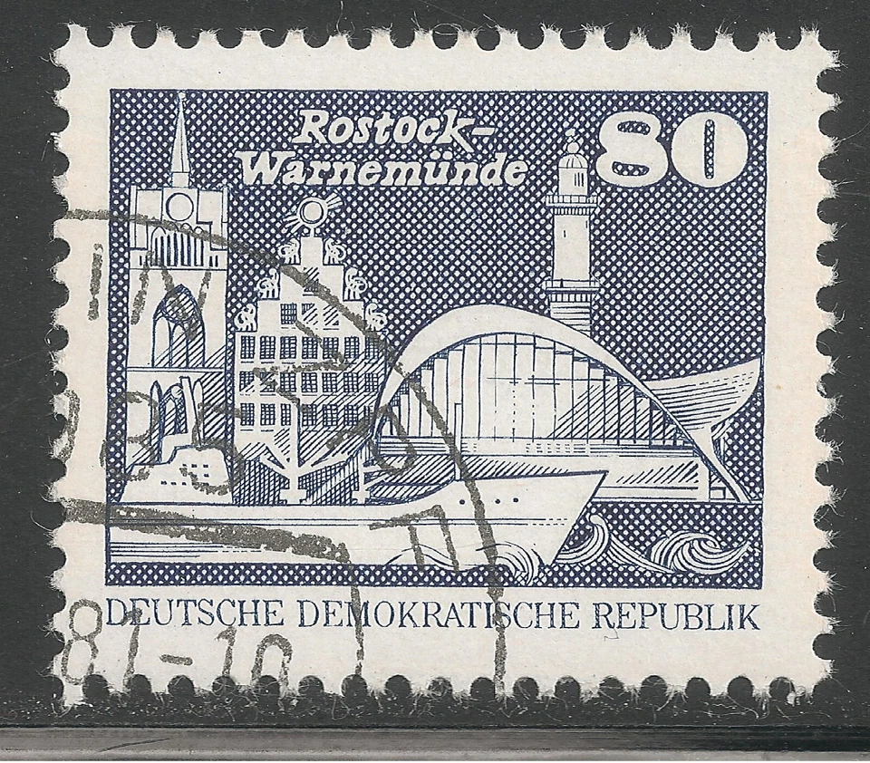 Germany DDR #2082 (A449) VF USED - 1981 80pf Old and New Buildings - Image 1 of 1