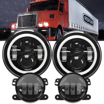 Fit Freightliner Century Class 7'' LED Projector Headlight Hi/Lo & 4'' Fog Light - Image 1 of 4