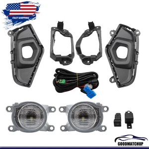 Pair Bumper Fog Lights Driving Lamps Wiring Switch Kit For 2019-2024 Toyota RAV4 - Picture 1 of 10