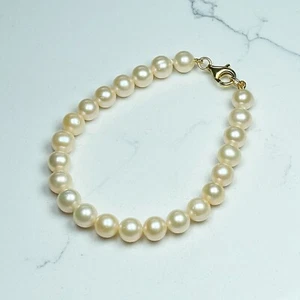 6-8 Inch Champagne Freshwater Pearl Bracelet for Women 5-10mm Pearl Jewelry Set - Picture 1 of 7