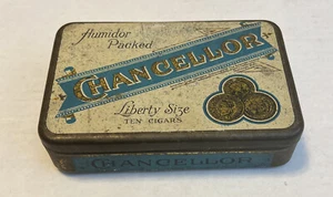 Chancellor Tobacco Tin Liberty Size Factory 206 Tenn. - Picture 1 of 6