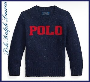 Polo Ralph Lauren Boys Logo Wool Blend Pullover Sweater Size 7