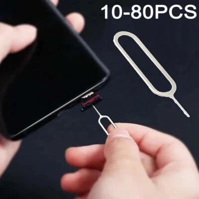 10PCS Sim Card Tray Ejector Removal Key Pins Tools for iPhone iPad Samsung Phone - Image 1 of 4