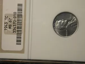 1943 NGC MS-67 BF160 Lincoln cent - Picture 1 of 1