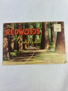 Greetings From The Redwoods Of California 12 Picture Fold Out Postcard Vintage - Picture 1 of 7