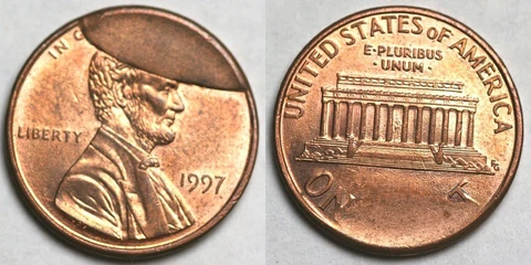 1997  Lincoln Cent - Large Cud obverse Cover