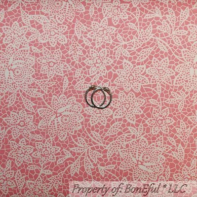 BonEful Fabric Cotton Quilt Pink Flower Lace Shabby Chic Victorian Rose FL SCRAP - Image 1 of 4