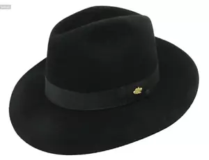 STETSON DEXTER FUR FELT HAT FEDORA Black  MADE IN USA - Picture 1 of 1