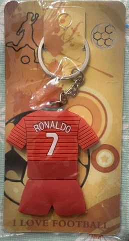 Cristiano Ronaldo Portugal Soccer PVC Key Chain Home Jersey #7 - Red Cover