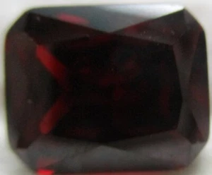 2 Cubic Zirkonia 6x4 mm, Octagon, Granat, Treppen-, synthetische Edelsteine - Bild 1 von 3