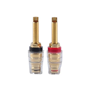 2pcs Speaker Cable Tube Amp Terminal Banana Plug Binding post Long Red + Black - Picture 1 of 5