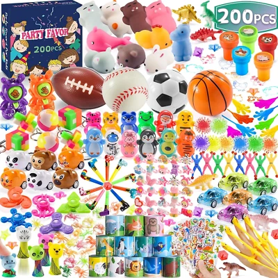 YUTIN 200PCS Party Favors, Treasure Chest Prize Box Toys for Kids Classroom, Birthday