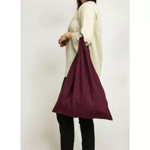 Dark Plum linen origami tote bag - Picture 1 of 52