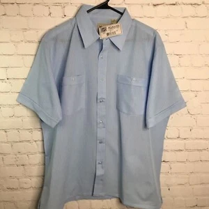 New with tags Vintage Haband Button Up Shirt Men Size XL Blue Short Sleeve - Picture 1 of 12