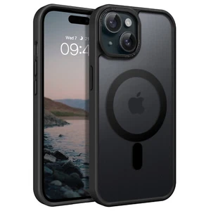 Custodia per iPhone 15 6,1" MagSafe antiurto magnetica robusta opaca cover telefono - Foto 1 di 8
