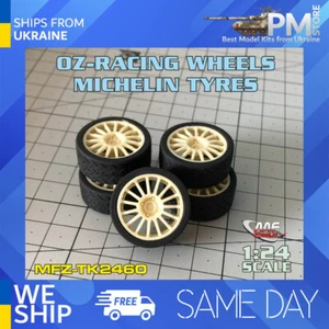 Mf-zone TK2460 1/24 OZ-Racing 15/4 and Michelin Tyres for Hasegawa Focus RS WRC - Picture 1 of 2