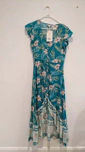 Iris Maxi Split Front Long Maxi Dress Size 8 in Teal - New with Tag - Picture 1 of 4
