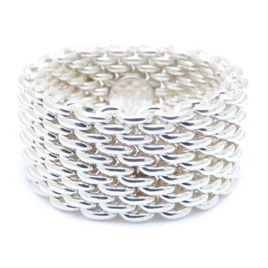 TIFFANY&Co. Somerset mesh Silver925 ring Size 5.25 /293703 - Picture 1 of 4