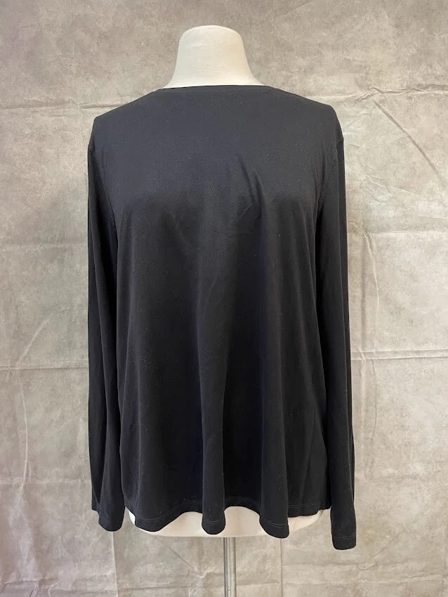 Athletic Works Women's Long Sleeve T-Shirt Black Size XXL (20) - Image 1 of 4