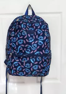 Disney Stitch 17" Full Size Blue Print Travel Backpack Bioworld NWOT - Picture 1 of 16