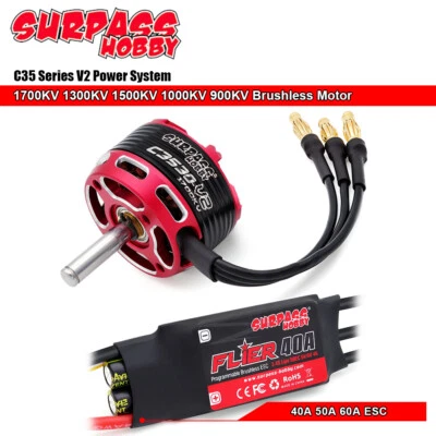 Surpass Hobby 3536 3542 motore brushless 40A 50A 60A ESC Combo per aerei RC
