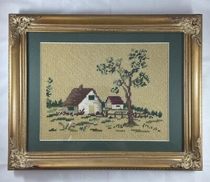 Vintage gerahmte Nadelspitze Landhaus Gedeck W matt 15 1/2" x 12 1/2" - Bild 1 von 6