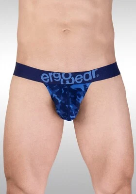 ErgoWear MAX SE Camo G-String 3D Pouch Micro Mesh Stretch Thong Blue 1718 129 - Image 1 of 4