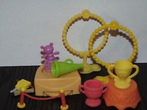 Littlest Pet Shop Circus Prop Accessories Set Spinning Stage Trophies Hoops +