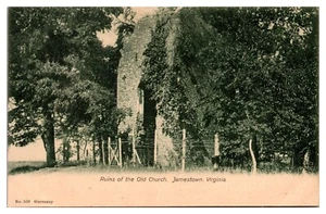 Antique Ruins of the Old Church, Jamestown, Pre-1907, VA Postcard - Picture 1 of 2