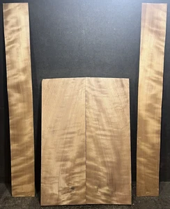 TORREFIED FLAMED YELLOW BIRCH BACK AND SIDES SET FOR ARCHTOP - Foto 1 di 7