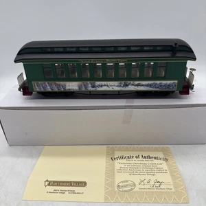 Thomas Kinkade Christmas Express carrozza vittoriana auto Hawthorne Village NUOVO CON CERTIFICATO DI AUTENTICITÀ - Foto 1 di 7