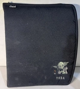 Raccoglitore 3 anelli vintage 1996 Star Wars Yoda Black Mead Trapper Keeper Lucas Films - Foto 1 di 7
