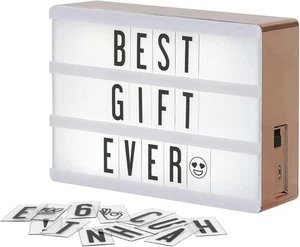 Rose Gold Cinema Lightbox - 4x6 Inches with 100 Letters & Emojis - Picture 1 of 6