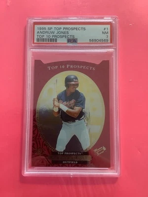 1995 SP Top Prospects - Andruw Jones #1 (RC) PSA 7 - Image 1 of 4