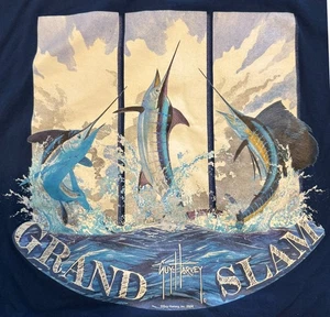 Guy Harvey Grand Slam Men's XXL graphic print blue pocket T-shirt Saltwater fish - Picture 1 of 5